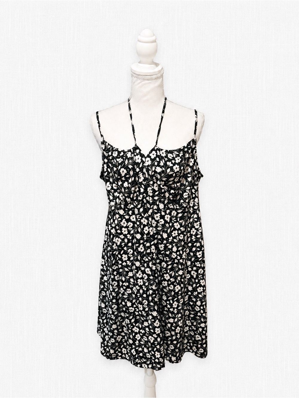 Hot Kiss Black and White Floral Slip Dress